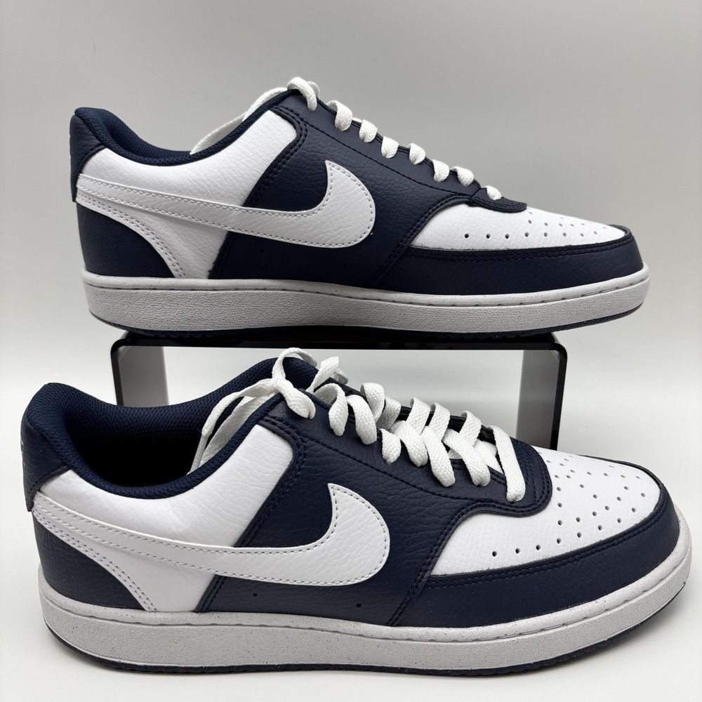 Nike Court Vision Low Top Men's Size 8.5 Athletic Sneakers Navy Blue, White